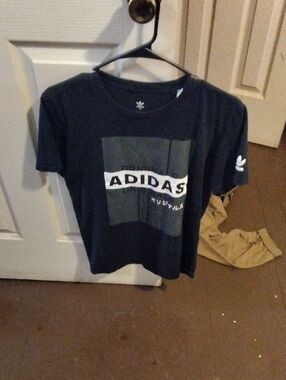 adidas Black Graphic Block Logo Tee